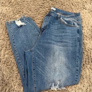 Stylish Distressed Blue Jeans